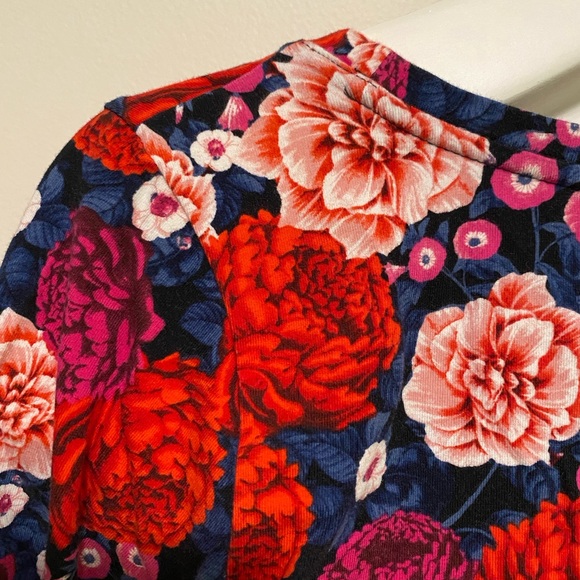 Old Navy Maternity Red Floral Cotton Bodycon Dress Large - Picture 6 of 9